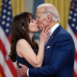 Joe Biden kissing and anime girl