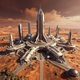 mars city, highly detailed, science fiction, concept art, digital art