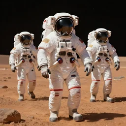 astronauts arriving on mars, digital painting, ambient lighting, hyperdetailed, rendered, 8 k, 4 k, trending on artstation, space