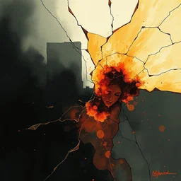the brittle, abstract emotion. light top, dark bottom. highly detailed digital painting, watercolor, soviet realism, engraving, artstation, concept art, smooth, sharp focus, vivid grunge, manga illustration, unreal engine 5, 8, art by bilibin and kilian eng and kuvshinov and malevich and mucha