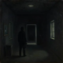 the empire strikes back, sinister and misterious, backrooms, creepypasta, by gustave caillebotte, impressionism, oil on canvas, dark colors, night time, masterpiece, detailed