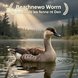 eine ente schwimmt in einem see, marchenzeichnung fur kinder