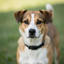 a dog wearing a collar