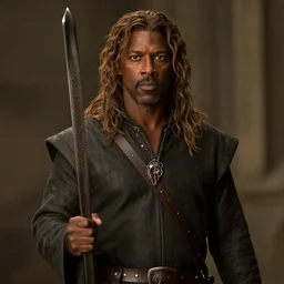 Film still of Denzel Washington as Legolas in the movie Lord of the Rings