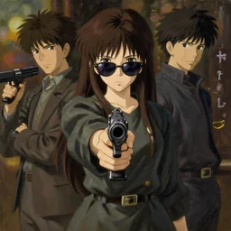 baroque oil painting japanese light novel cover illustration lotr anime key visual full body capture action shot | tewi inaba holding a gun and wearing sunglasses | symmetrical perfect face fine detail delicate features quiet gaze | gapmoe kuudere moody lighting bokeh | trending pixiv fanbox | by greg rutkowski makoto shinkai takashi takeuchi studio ghibli