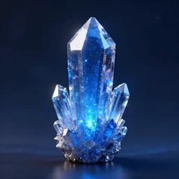 A blue crystal sparkling in the night, mystical, mysterious, magical, Octane Render, Raytracing