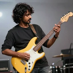 ayub bachchu playing fender mustang highly detailed