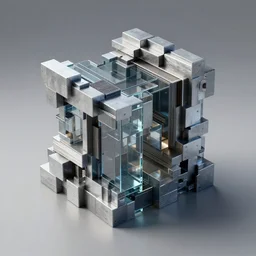 constructivism art made of rectangle tetris, steel & glass, octane render, trending on artstation