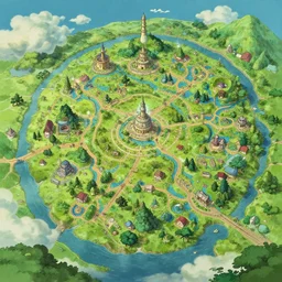 a map of a fantasy land, a storybook illustration, featured on behance, magical beautiful landscape, 2 d game art by chiho aoshima, by studio ghibli