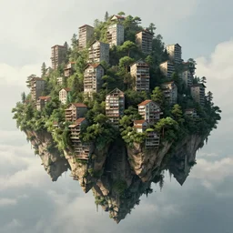 symmetry!! a tall tree full of human dwellings, surreal landscape, floating island, very detailed, perfect composition, perfect lighting, 4 k, trending on artstation, greg rutkowski, derek zabrocki, artgerm
