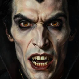 dracula, extremely scary, spooky, terrifying, crisp, photo realism, realistic, clear, two eyes, one nose, super sharp teeth, 4 k resolution, 8 k resolution, victorian painting
