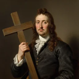 portrait of pop holding a cross by George Stubbs