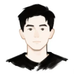 simplistic digital art portrait. bold large brushstrokes, minimal design, photoshop brush