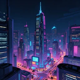 a futuristic city at night with neon lights, cyberpunk art by stephan martiniere, cgsociety, retrofuturism, retrowave, cityscape, futuristic