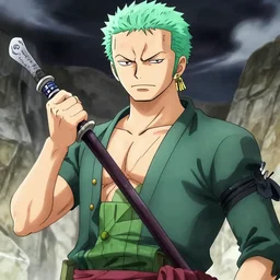 Roronoa Zoro in Manga Berserk Style