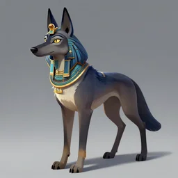 fullbody egyptian wolf character design of a egyptian wolf. egyptian wolf deviantart adoptable, deviantart species style of maple story and zootopia, portrait studio lighting by jessica rossier and brian froud, traditional, artstationhd artstation, zootopia, hq textures