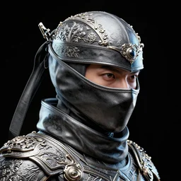 ( ( ninja portrait ) ), by akihito yoshida, artstation, by asaf hanuka, by diego rivera, by hieronymus bosch, octane render, by wlop, refractive, ray tracing reflections, diffraction grading, insanely detailed and intricate, hypermaximalist, elegant, ornate, hyper realistic, super detailed, deep black background