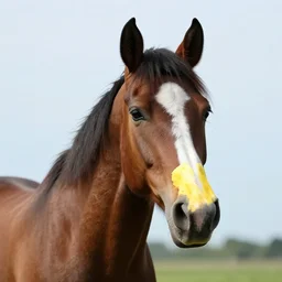 a horse with a ducks beak