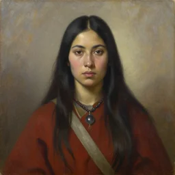 portrait _ a _ female _ shaman _ goddess _ warrior _ oil _ on _ canvas _ by _ jeffrey _ catherine _ jones _ and _ winslow _ homer _ and _ ben _ aronson