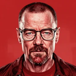 portrait of walter white from breaking bad, red tonemapped, intricate lines, high detailed, by bartosz kosowski