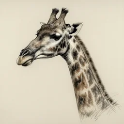 a realistic yet scraggly portrait sketch of the side profile of a stern and sophisticated steam powered giraffe, trending on artstation, intricate details, in the style of frank auerbach, in the style of sergio aragones, in the style of martin ansin, in the style of david aja, in the style of mattias adolfsson