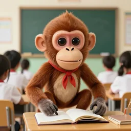 zombie monkey in school