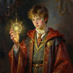 portrait of a teenage wizard obsessed with time magic in a dungeons and dragons game, wearing beautiful robes, intricately detailed, realistic, oil painting, by jeff easley, boris vallejo, cinematic lighting