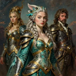 A fantasy comic book style portrait painting of Jodie Comer, as an Atlantean Reptilian Warrior, François Boucher, Oil Painting, Mystical Valkyrie, unreal 5, DAZ, hyperrealistic, octane render, Regal, Refined, Detailed Digital Art, RPG portrait, William-Adolphe Bouguereau, Michael Cheval, Walt Disney (1937), Steampunk, dynamic lighting, Highly Detailed, Cinematic Lighting, Unreal Engine, 8k, HD