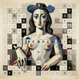 crossword puzzle painted by picasso, high - quality digital art, sharp focus, masterpiece