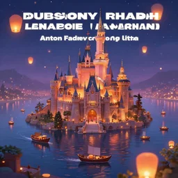 a castle overlooking the water below during a floating lantern festival | floating lanterns | bokeh | ships and boats | highly detailed | very intricate | serene romantic fantasy whimsical magical | professional cinematic lighting | pixar | anime | award - winning | matte painting by anton fadeev and paul lehr and rhads and alena aenami | pastel color palette | featured on artstation