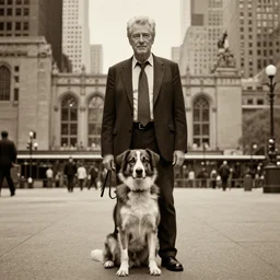 Portrait of Richard Gere Dog Detective standing in new york madison square garden sepia grisaille james paick chris rallis christopher moeller eward julius detmold jan mostaert