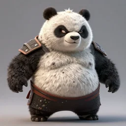 extremely scary angry tough rough looking sumo panda. japanese warrior character, scary, gruffness, interesting 3 d character concept by square enix, in the style of league of legends, hyper detailed, cinematic, final fantasy, character concept, portly, ray tracing, fur details, maya, c 4 d, artstation