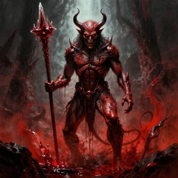 the sea of blood, the devil, the world of chaos. wayne barlowe.
