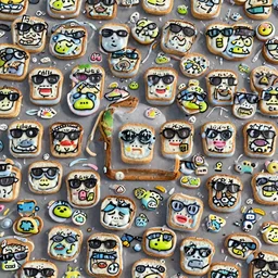 a cute toast with sunglasses, pixar, render, 8k