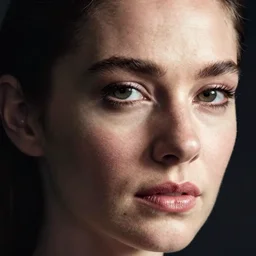 close - up portrait of kathleen munroe, by peter coulson, dark