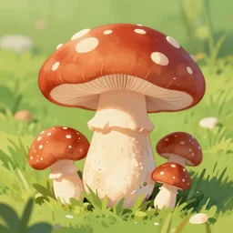 cottage core mushroom, Digital illustration