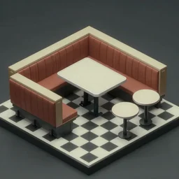 completely empty diner with checker floor, isometric camera angle, still from a HBO horror series, 2018 cinematography