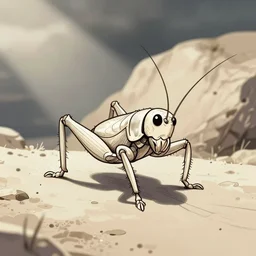 illustration of a cricket, one-line drawing