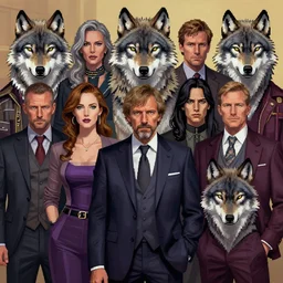 wolf gangs, pop art, pixel, bioshock and gta chinatown art style, face features, body features, ultra realistic art, digital painting, concept art, smooth, sharp focus, illustration, intricate, without duplication, elegant, confident posse, art by artgerm and richard hamilton and mimmo rottela, kirokaze and paul robertson