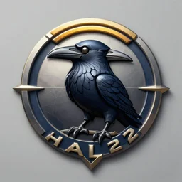 halo 2 emblem depicting a raven with a halo, with professional lighting, concept art, matte painting, 8 k, highly detailed, artstation