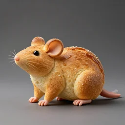 a rat!!! sculpture made entirely out of ( ( ( bread ) ) ), food photography, studio lighting, delicious