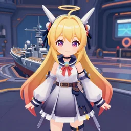 Northern Princess , Abyssal Aviation Battleship (Installation), character from Kantai Collection in vrchat. Cute screenshot from a public lobby.