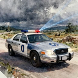concept art of a patrol car, pinterest, artstation trending, behance, watercolor, by coby whitmore *, silver, laser light *,
