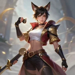 ahri, official art, render, highly detailed