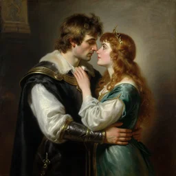 attractive arthur pendragon confesses his love to attractive merlin. highly detailed painting by gaston bussiere, craig mullins, j. c. leyendecker 8 k