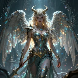hyper detailed ultra sharp of a beautiful azazello is one of the demonic and mystical characters in the work, a negative character in biblical stories, a fallen angel who opposed the will of god. behance hd by jesper ejsing, by rhads, makoto shinkai and lois van baarle, ilya kuvshinov, rossdraws radiating a glowing aura global illumination ray tracing hdr, 8 k