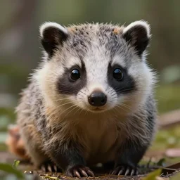 very beautiful portrait of an extremely cute and adorable possum, smooth, perfect face, fantasy, character design by mark ryden and pixar and hayao miyazaki, sharp focus, concept art, intricate detail, cinematic lighting, hyperrealistic, 5 0 mm, diorama macro photography, 8 k, nature background