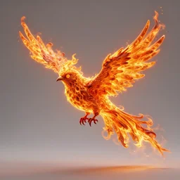 a bird made out of flames, highly detailed, trending on artstation