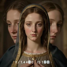 cinematic still of the immaculate conception, xf iq 4, f / 1. 4, iso 2 0 0, 1 / 1 6 0 s, 8 k, raw, dramatic lighting, symmetrical balance, in - frame, highly accurate facial features