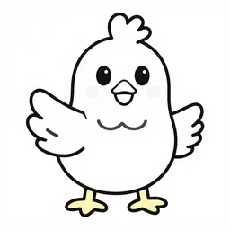 a chicken cartoon for kids, coloring page